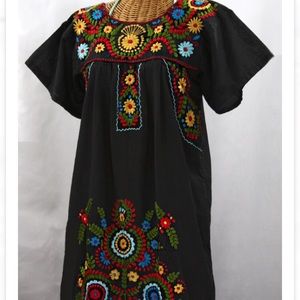 Embroidered Mexican style dress